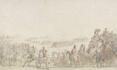 Überprüfung der Light Horse Volunteers auf Wimbledon Common, 1798 von Thomas Rowlandson